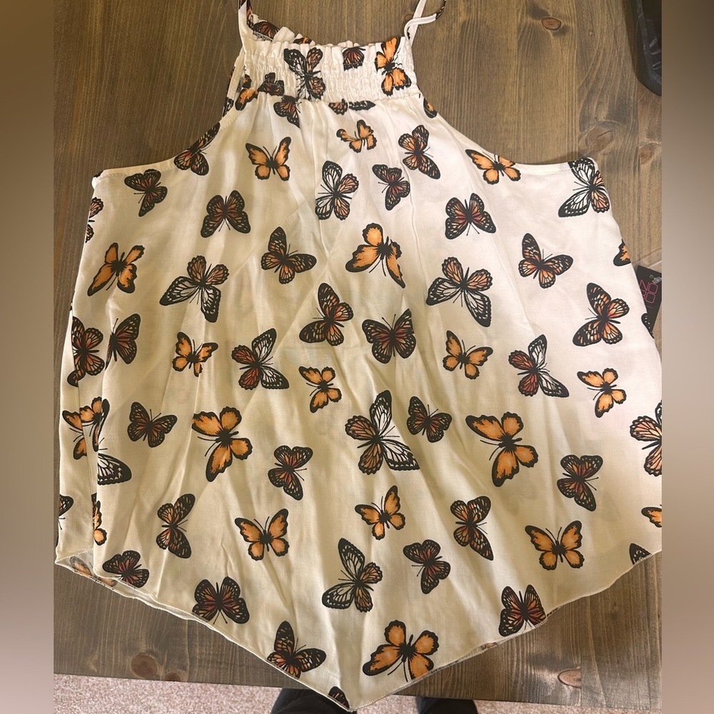White butterfly tank‎ top